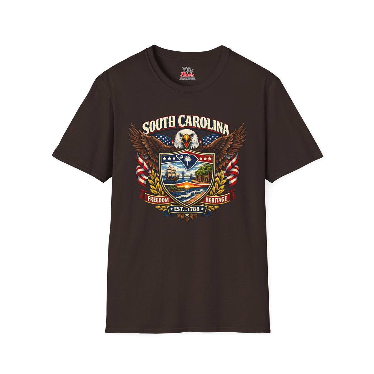 South Carolina Americana Eagle Unisex Softstyle T Shirt State Pride Graphic Tee Collections FS03