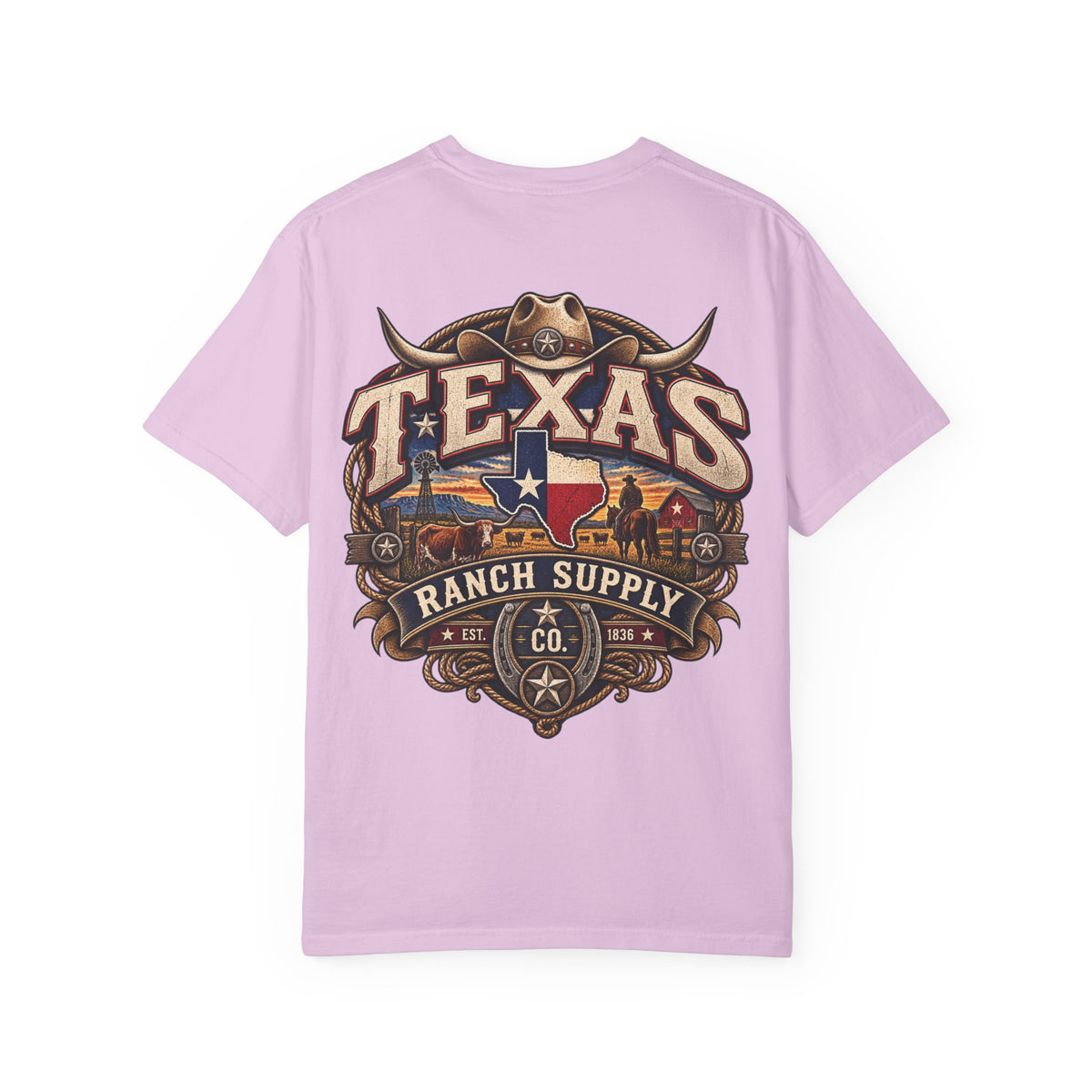 Texas Ranch Supply Co. Unisex Comfort Color 1717 Streetwear Graphic Tee