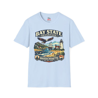 Massachusetts Bay State Adventure Unisex Softstyle T Shirt State Pride Graphic Tee Collections FS03