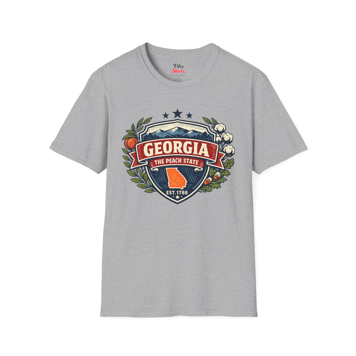 Georgia Heritage Badge Unisex Softstyle T Shirt State Pride Graphic Tee Collections FS03