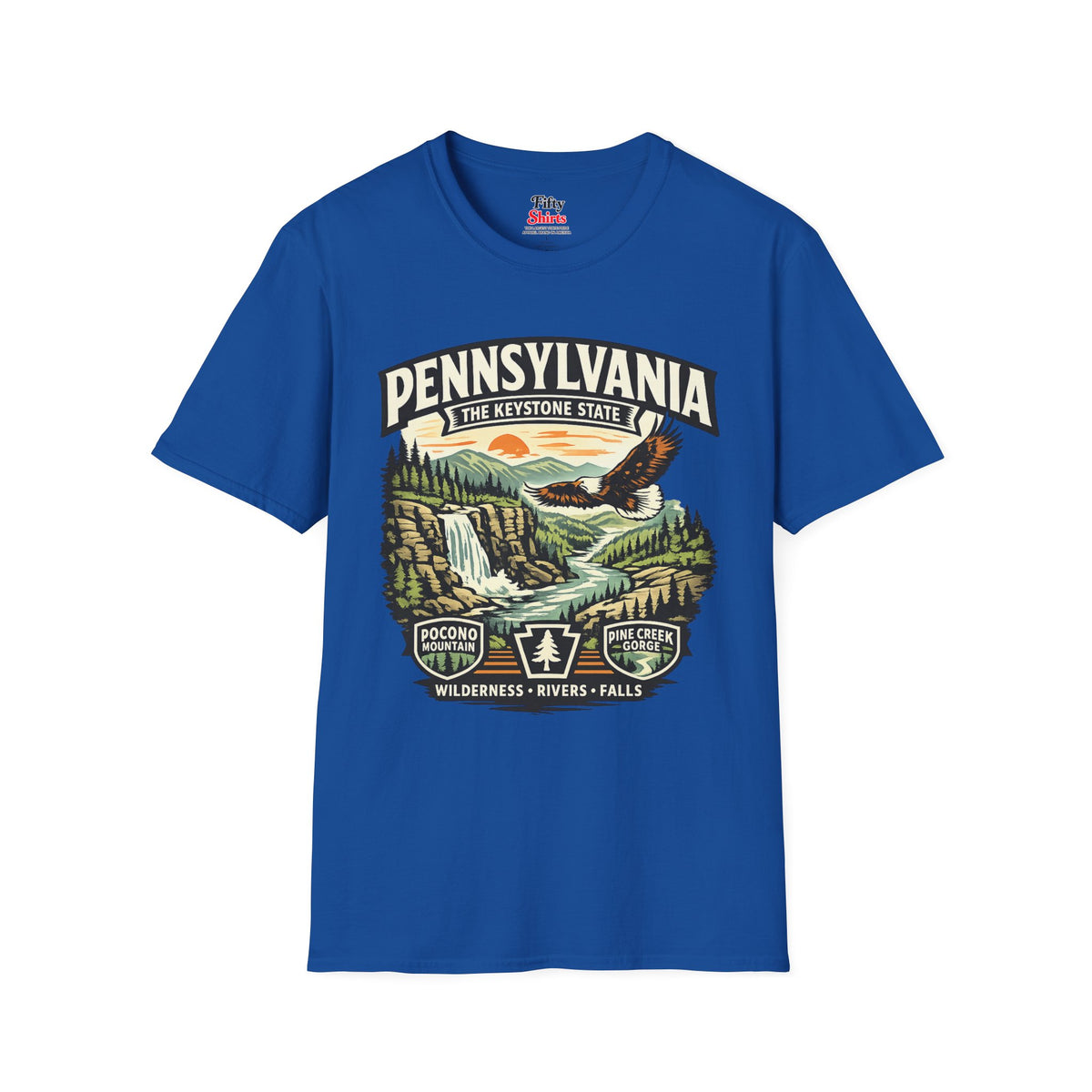 Pennsylvania Keystone State Adventure Unisex Softstyle T Shirt State Pride Graphic Tee Collections FS03
