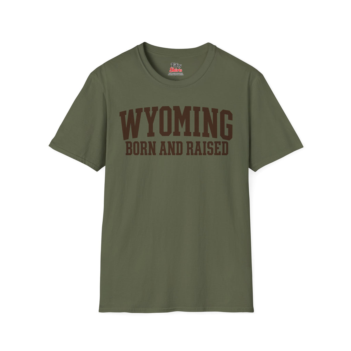 Wyoming Born and Raised Unisex Softstyle T Shirt State Name Graphic Tee