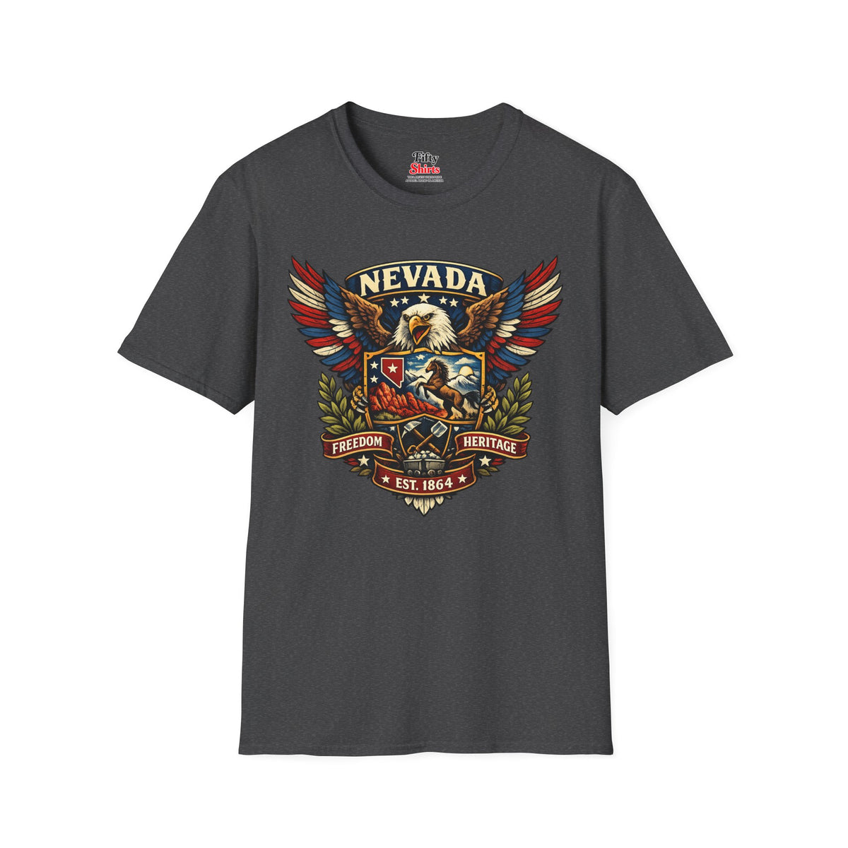 Nevada Americana Eagle Unisex Softstyle T Shirt State Pride Graphic Tee Collections FS03