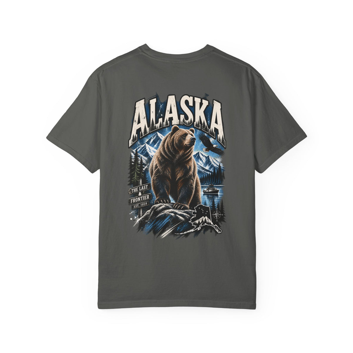 Alaska Bear Streetwear  Unisex Comfort Color 1717 Streetwear Graphic Tee