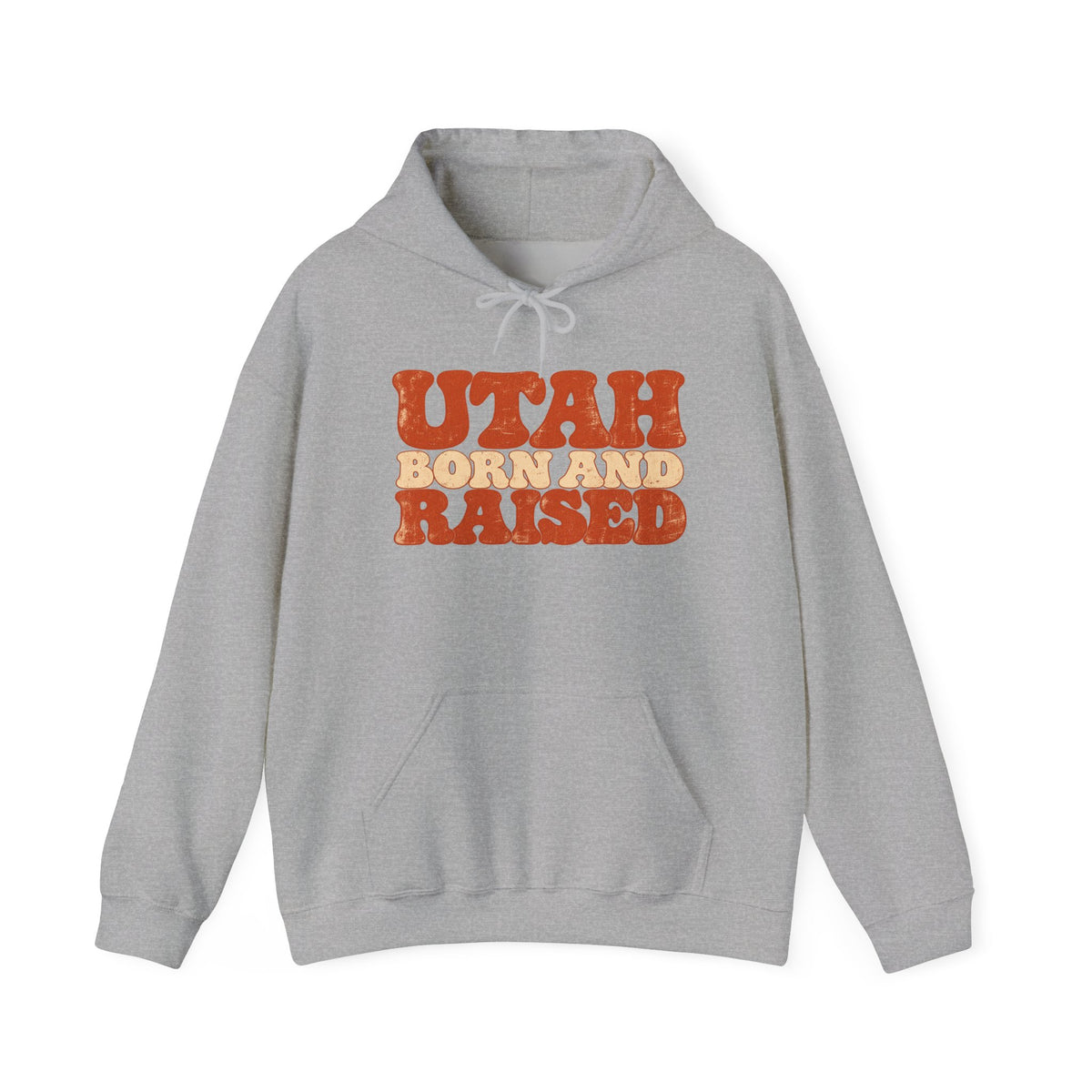 Utah Born and Raised Retro 1970s Unisex Hoodie Graphic
