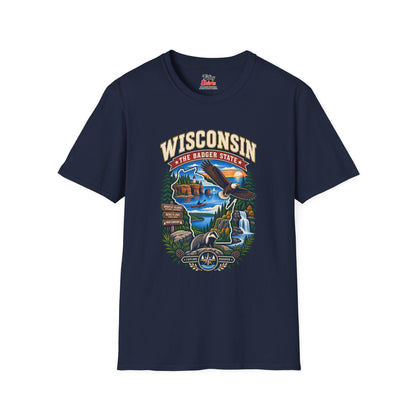 Wisconsin Badger State Adventure Unisex Softstyle T Shirt State Pride Graphic Tee Collections FS03