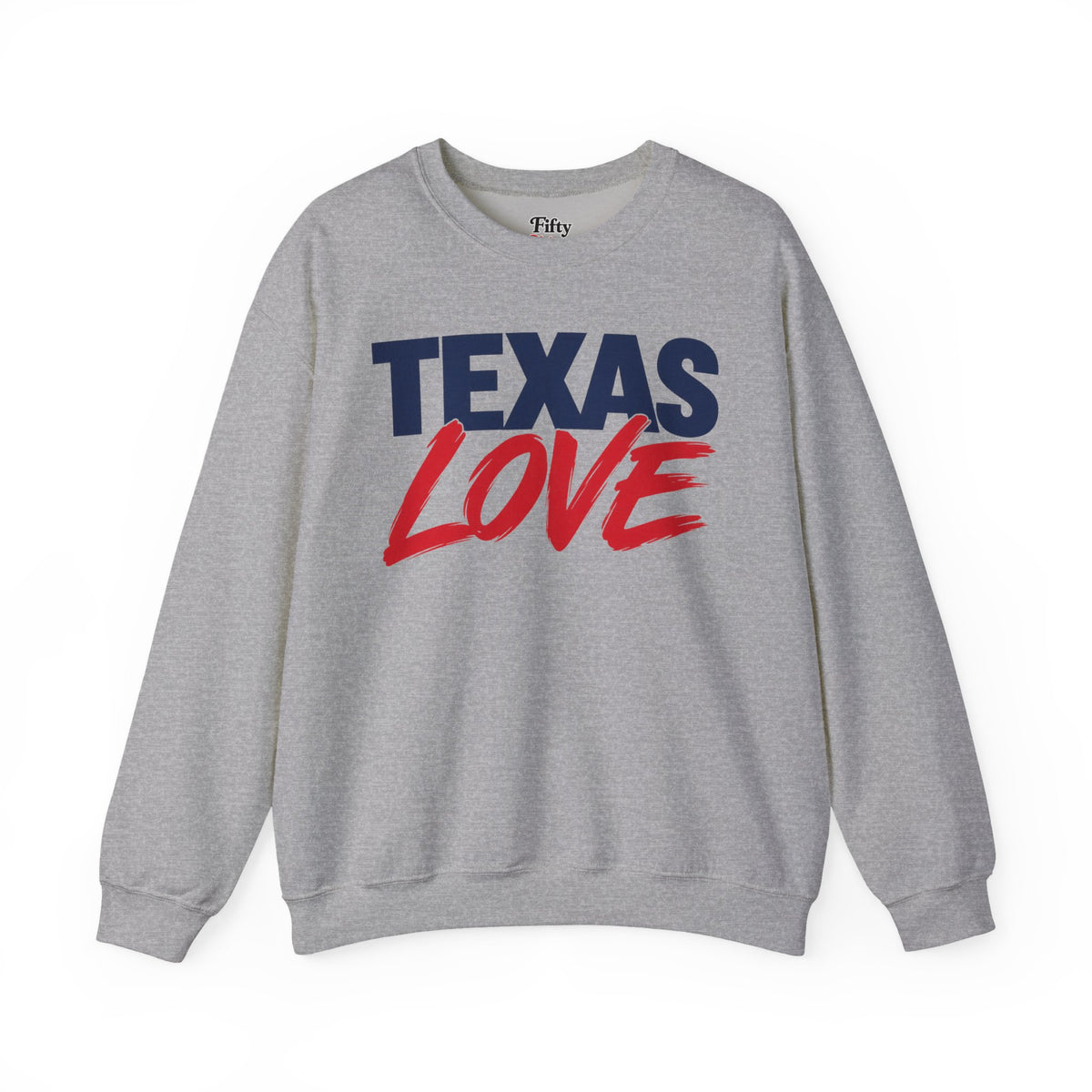 Texas Love Unisex Crewneck Sweatshirt State Name Graphic