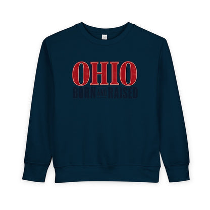 Ohio Born and Raised Premium Heritage Unisex Toddler Sweatshirt