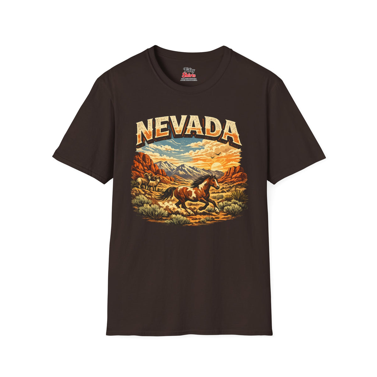 Nevada Wildlife Unisex Softstyle T Shirt State Pride Graphic Tee Collections FS03