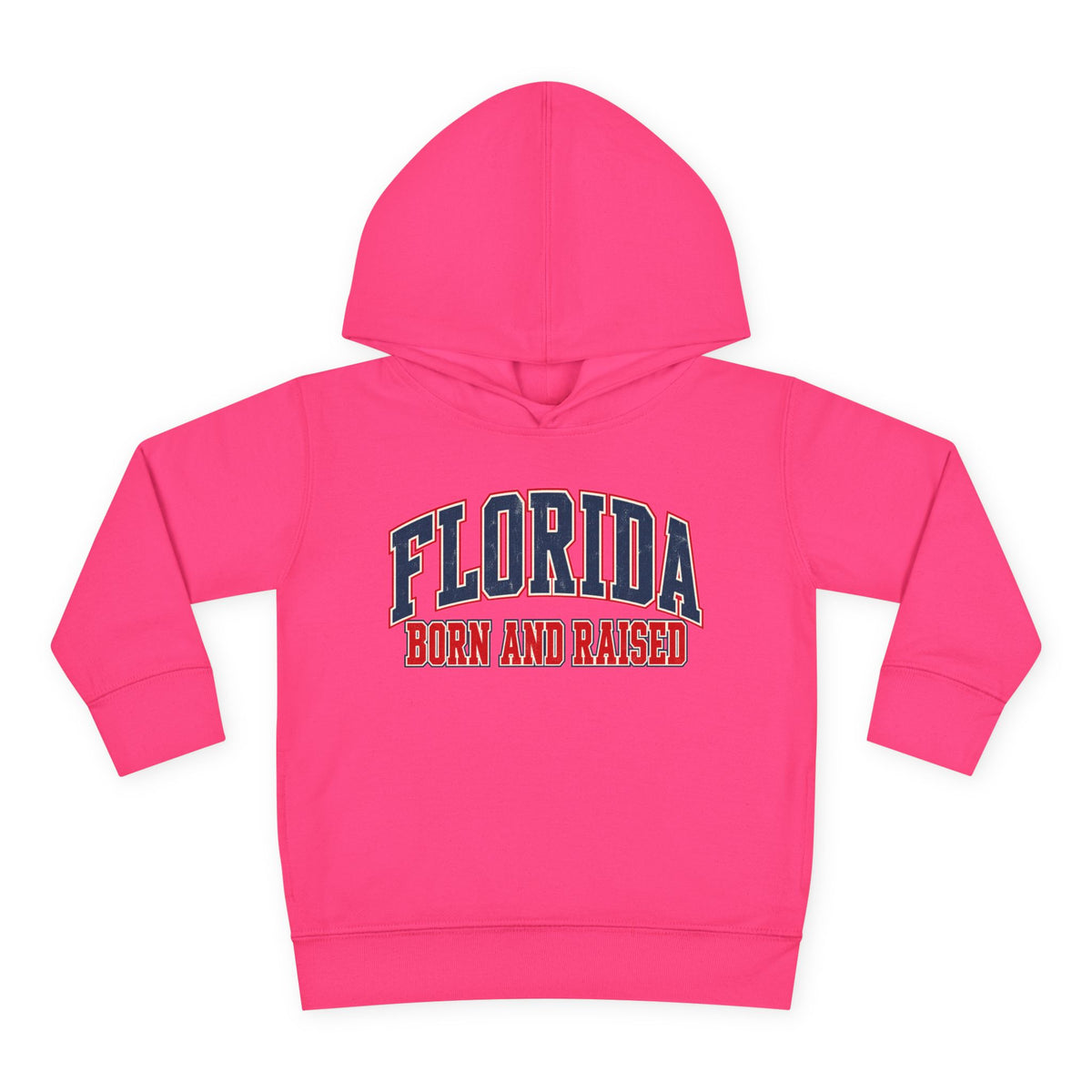 Florida Born and Raised Vintage Collegiate Unisex Toddler Pullover Fleece Hoodie