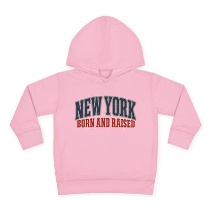 New York Born and Raised Classic Heritage Unisex Toddler Pullover Fleece Hoodie Graphic