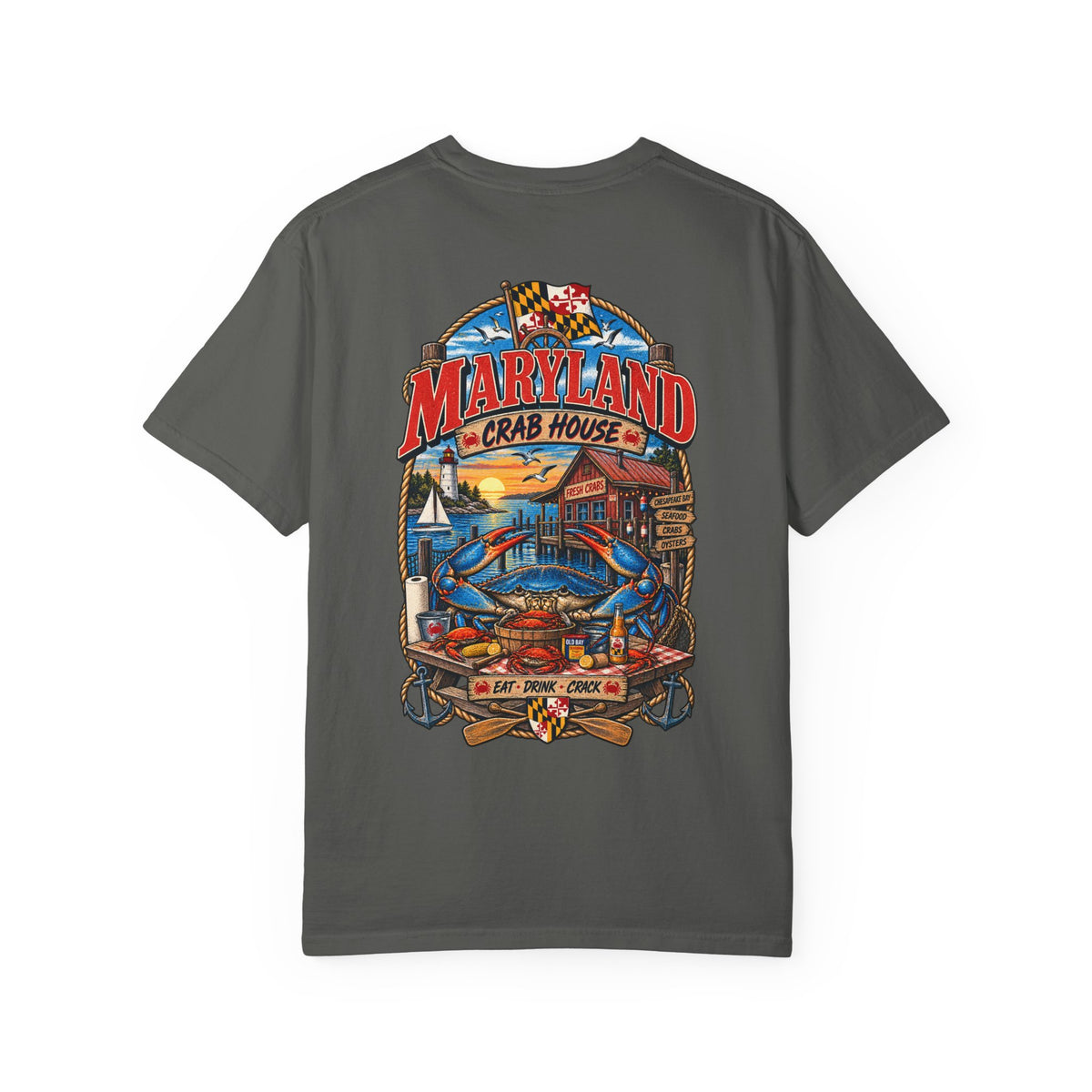 Maryland Crab House Unisex Comfort Color 1717 Streetwear Graphic Tee