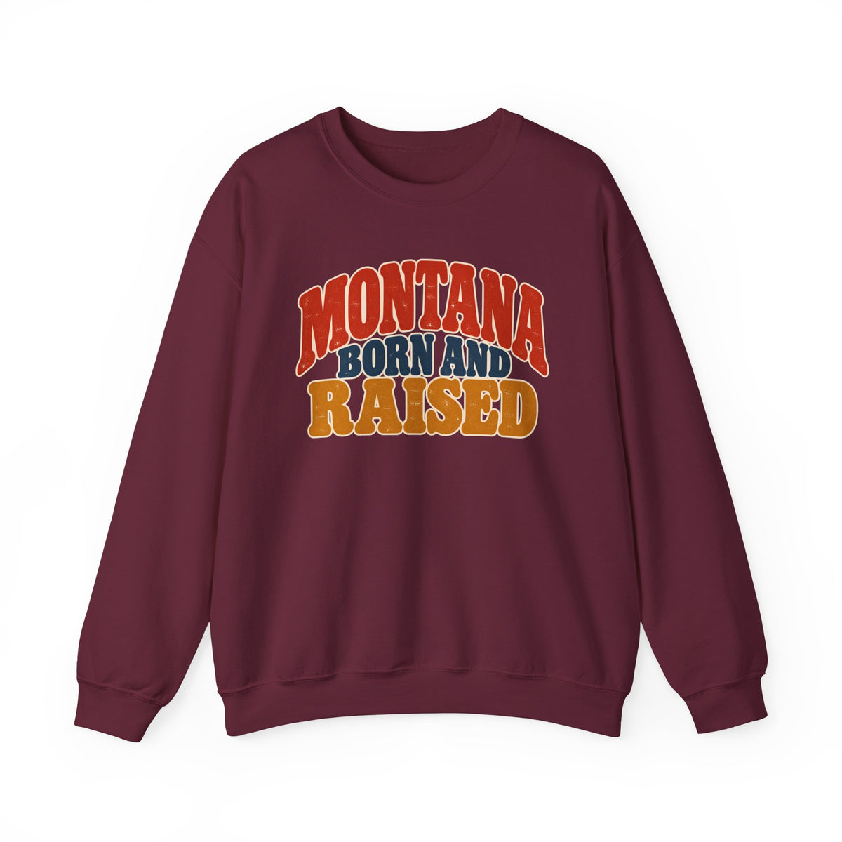 Montana Born and Raised Retro 1970s Unisex Sweatshirt Graphic