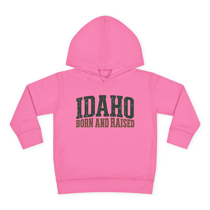 Idaho Born and Raised Pacific Northwest Heritage Unisex Toddler Pullover Fleece Hoodie