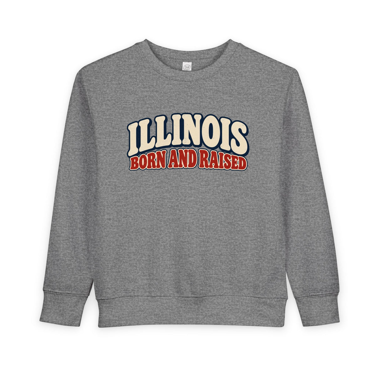 Illinois Born and Raised Retro 1970s Unisex Toddler Sweatshirt
