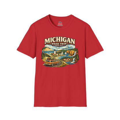 Michigan Road Trip Unisex Softstyle T Shirt State Pride Graphic Tee Collections FS03