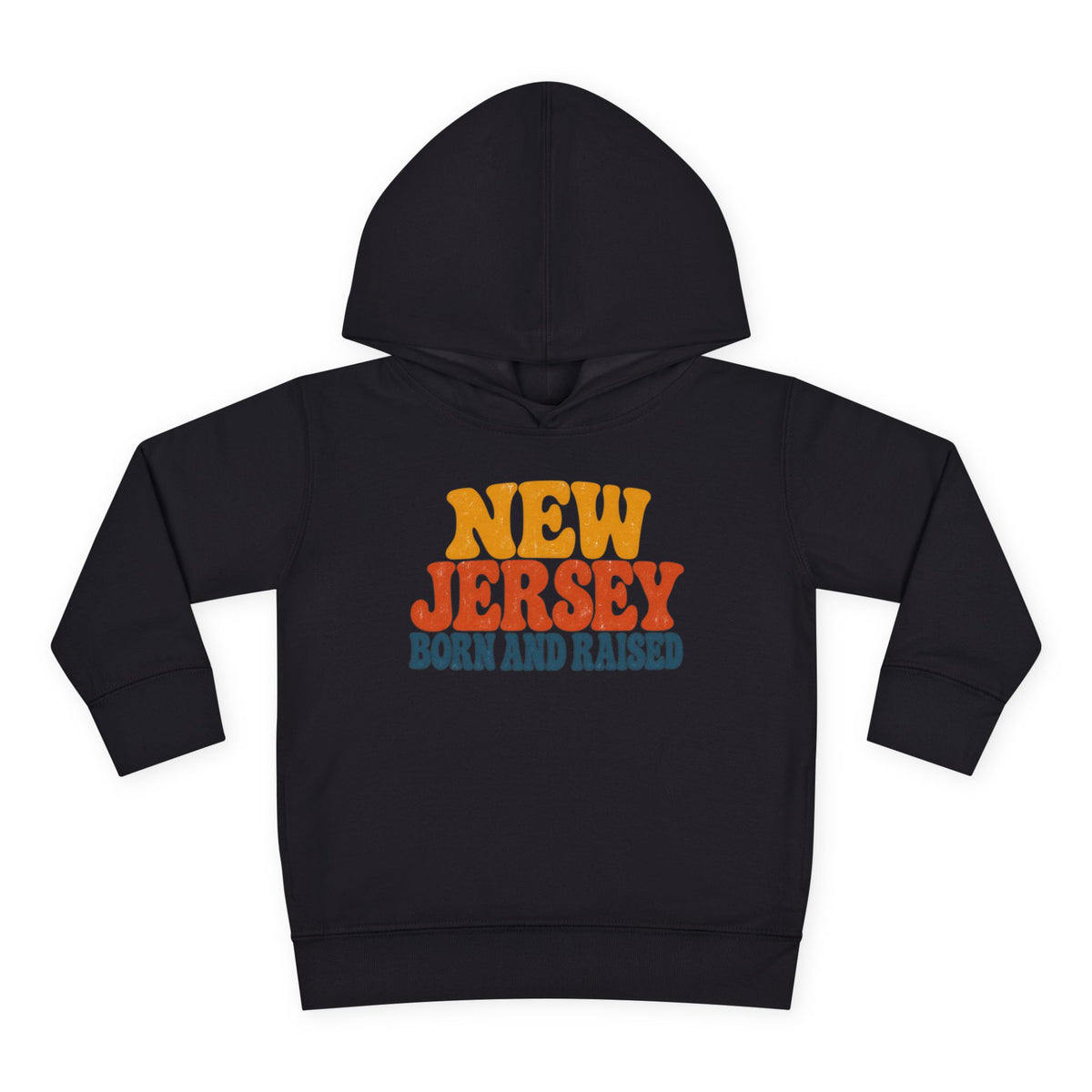 New Jersey Born and Raised Retro 1970s Unisex Toddler Pullover Fleece Hoodie