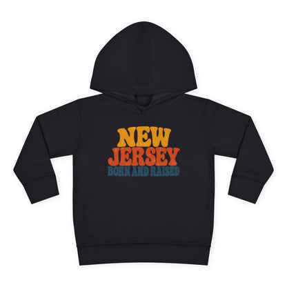 New Jersey Born and Raised Retro 1970s Unisex Toddler Pullover Fleece Hoodie