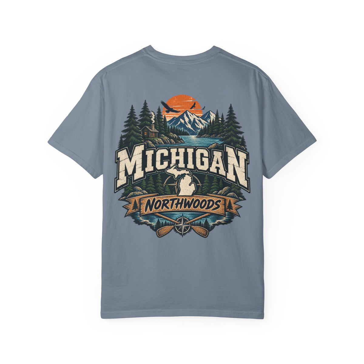 Michigan Northwoods Unisex Comfort Color 1717 Streetwear Graphic Tee