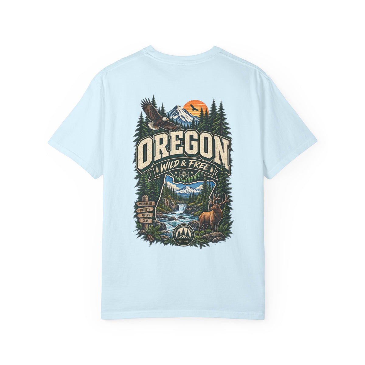Oregon Wild & Free Unisex Comfort Color 1717 Streetwear Graphic Tee