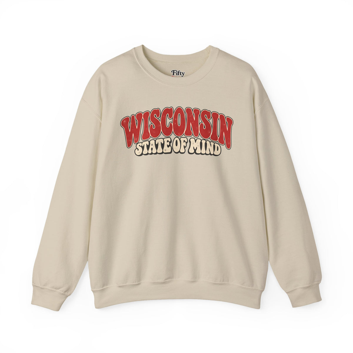 Wisconsin State of Mind Unisex Crewneck Sweatshirt State Name Graphic