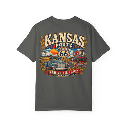 Kansas Route 66 Unisex Comfort Color 1717 Streetwear Graphic Tee