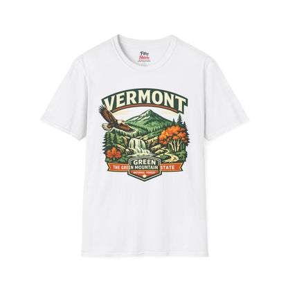 Vermont Green Mountain State Adventure Unisex Softstyle T Shirt State Pride Graphic Tee Collections FS03