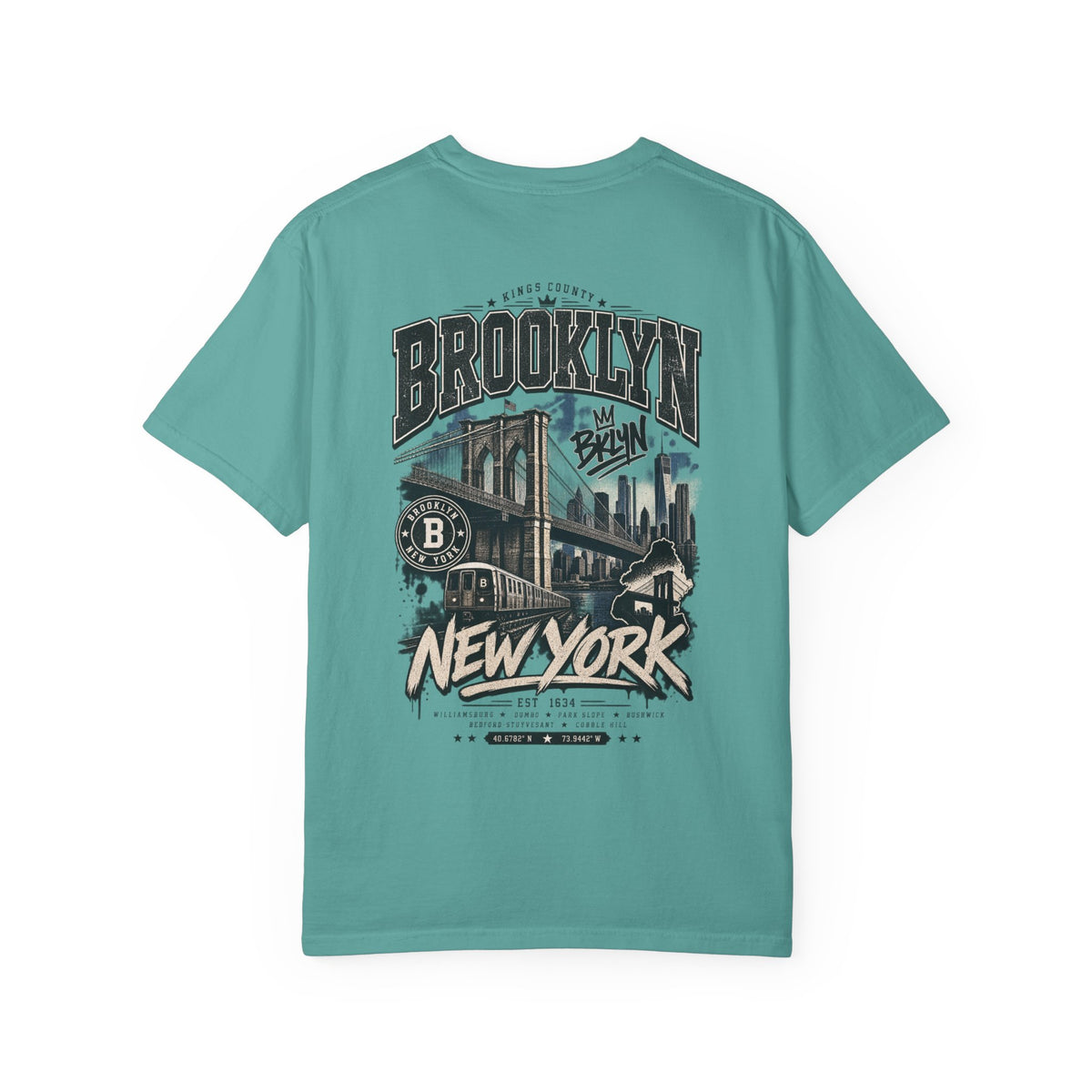 Brooklyn New York Unisex Comfort Color 1717 Streetwear Graphic Tee