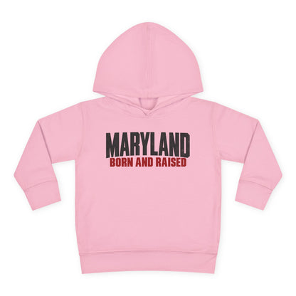 Maryland Born and Raised Modern Unisex Toddler Pullover Fleece Hoodie