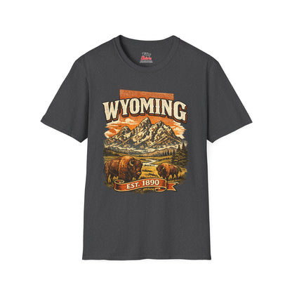 Vintage Wyoming Heritage Unisex Softstyle T Shirt State Pride Graphic Tee Collections FS03