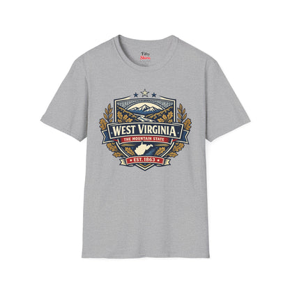 West Virginia Heritage Badge Unisex Softstyle T Shirt State Pride Graphic Tee Collections FS03