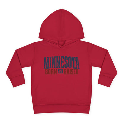 Minnesota Born and Raised Rustic Americana Unisex Toddler Pullover Fleece Hoodie