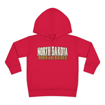 North Dakota Born and Raised Western Streetwear Unisex Toddler Pullover Fleece Hoodie