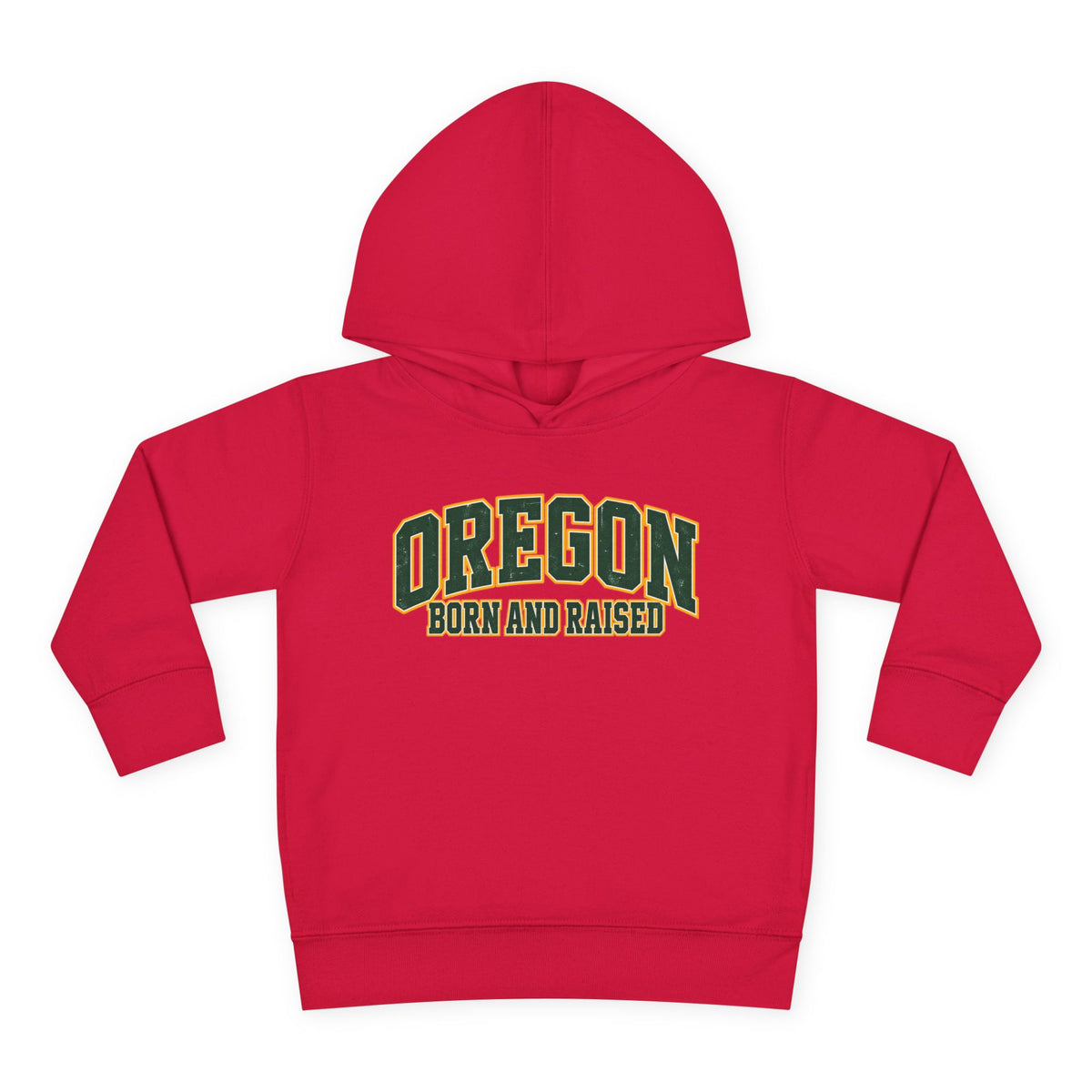 Oregon Born and Raised Old-School Athletic Unisex Toddler Pullover Fleece Hoodie