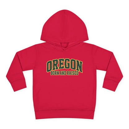 Oregon Born and Raised Old-School Athletic Unisex Toddler Pullover Fleece Hoodie