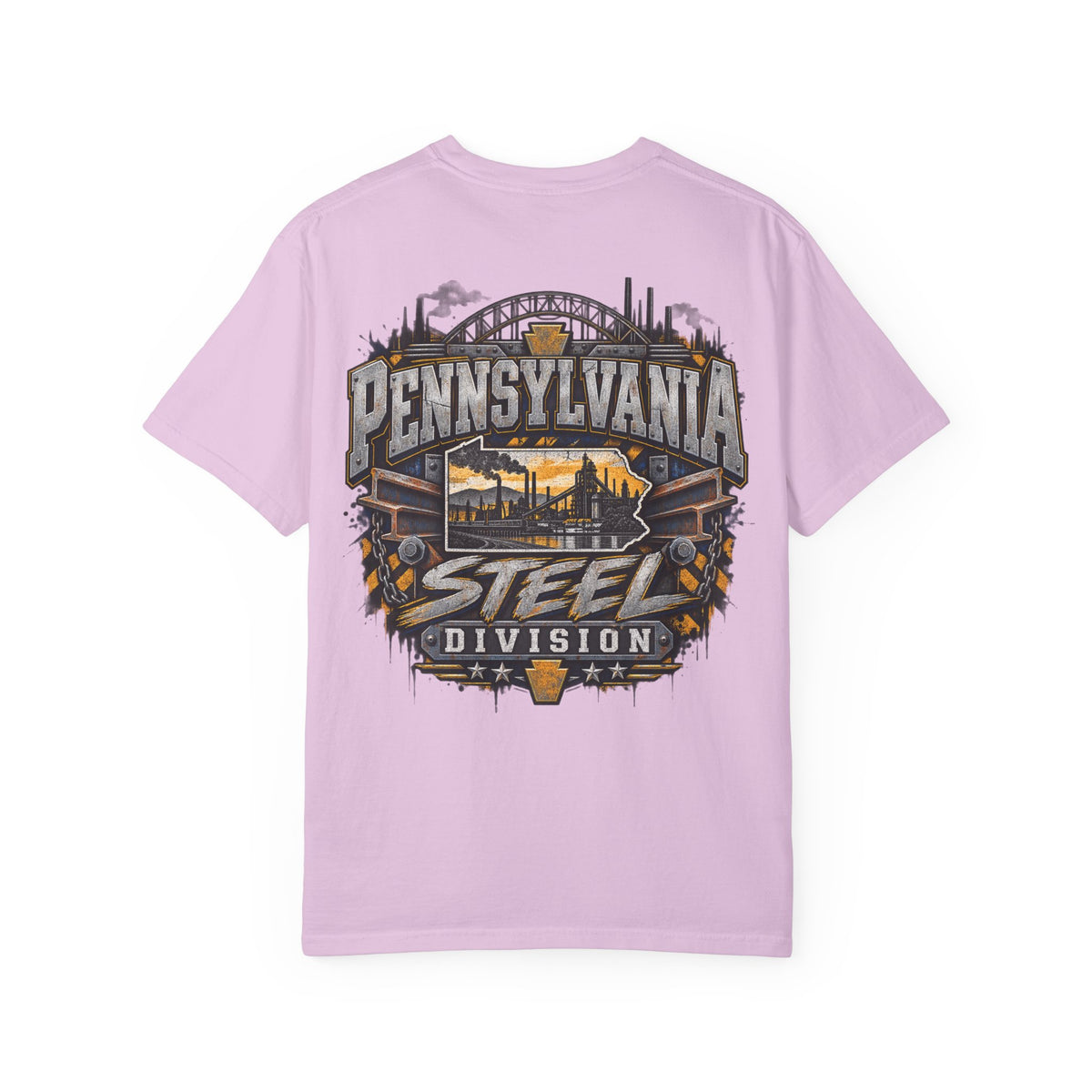 Pennsylvania Steel Division Unisex Comfort Color 1717 Streetwear Graphic Tee