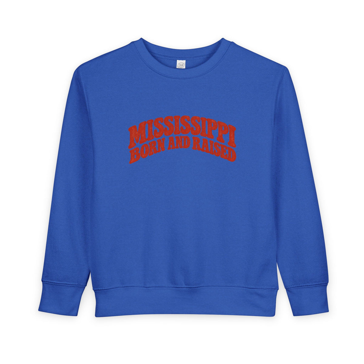 Mississippi Born and Raised Retro 1970s Unisex Toddler Sweatshirt