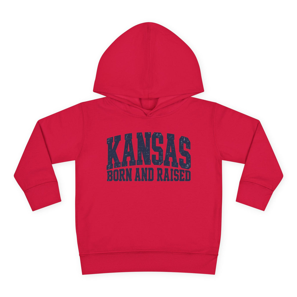 Kansas Born and Raised Bold Athletic Unisex Toddler Pullover Fleece Hoodie