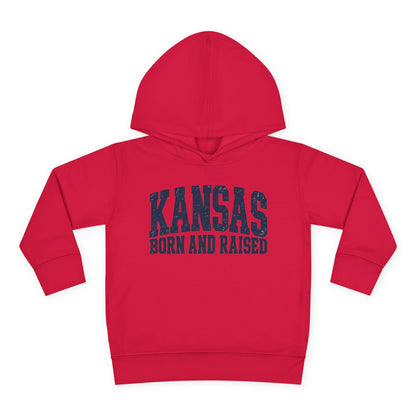 Kansas Born and Raised Bold Athletic Unisex Toddler Pullover Fleece Hoodie