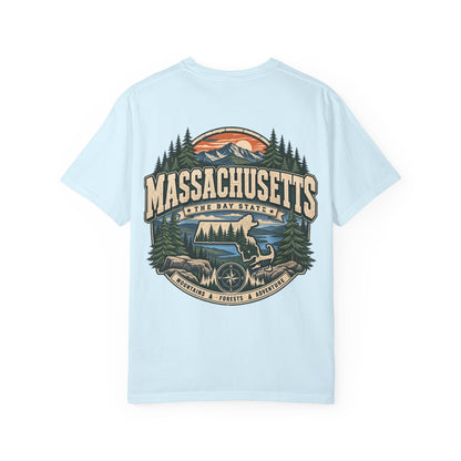 Massachusetts Mountain & Forest Unisex Comfort Color 1717 Streetwear Graphic Tee