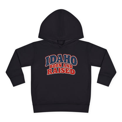 Idaho Born and Raised Retro 1970s Unisex Toddler Pullover Fleece Hoodie