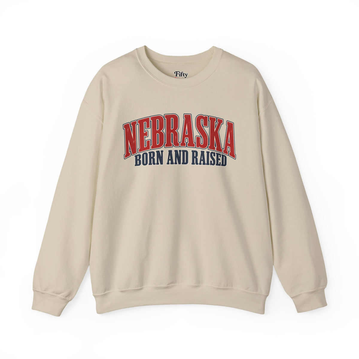 Nebraska Born and Raised Premium Heritage Label Unisex Sweatshirt Graphic