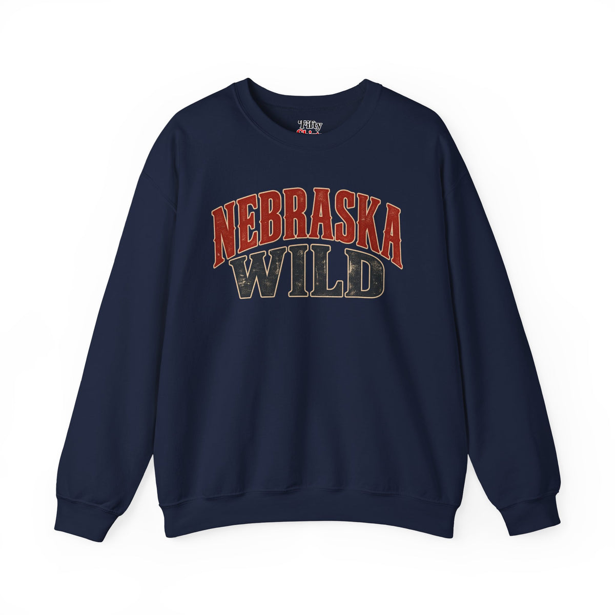 Nebraska Wild Unisex Crewneck Sweatshirt State Name Graphic