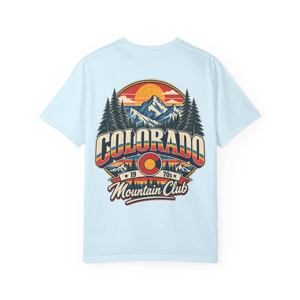 Colorado 1970s Mountain Club  Unisex Comfort Color 1717 Streetwear Graphic Tee