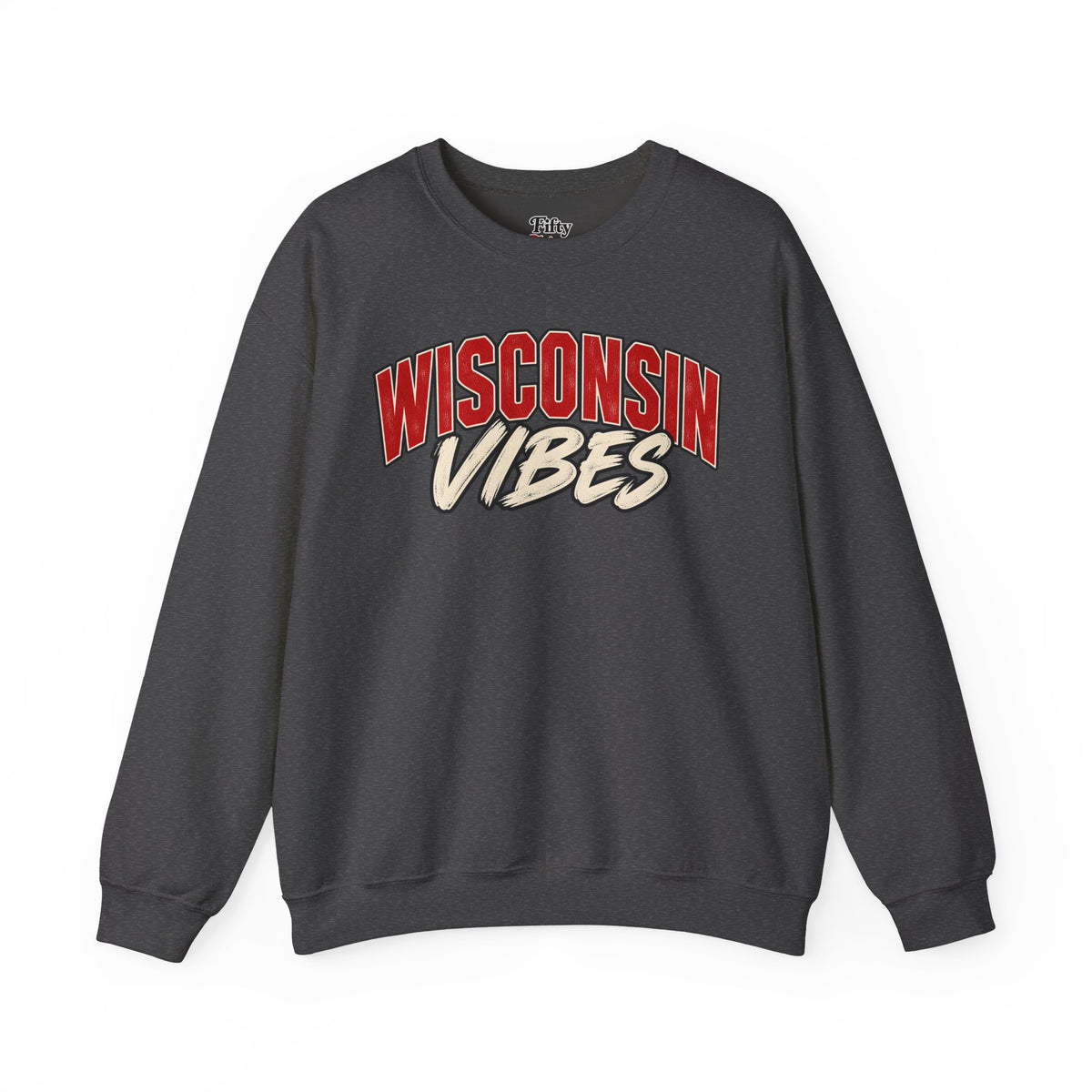 Wisconsin Vibes Unisex Crewneck Sweatshirt State Name Graphic