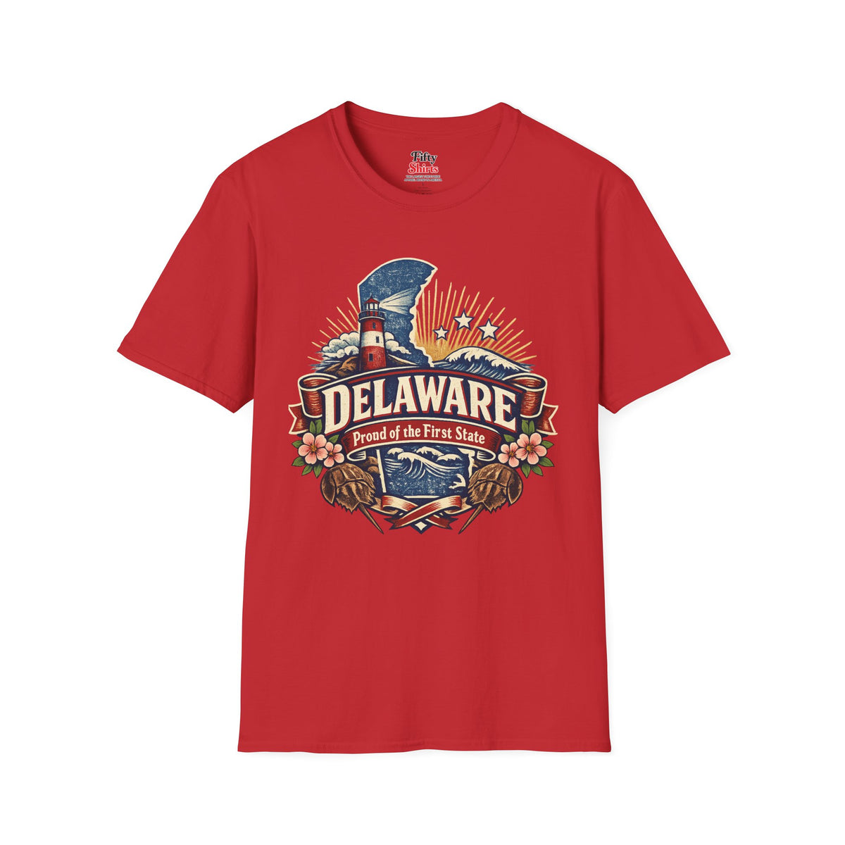 Delaware State Pride Unisex Softstyle T Shirt State Pride Graphic Tee Collections FS03