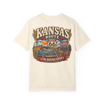 Kansas Route 66 Unisex Comfort Color 1717 Streetwear Graphic Tee