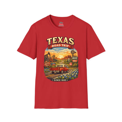 Texas Roadtrip Unisex Softstyle T Shirt State Pride Graphic Tee Collections FS03