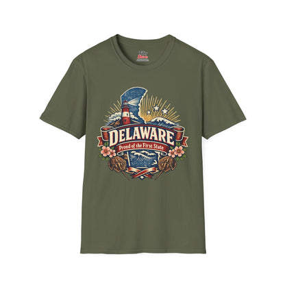 Delaware State Pride Unisex Softstyle T Shirt State Pride Graphic Tee Collections FS03