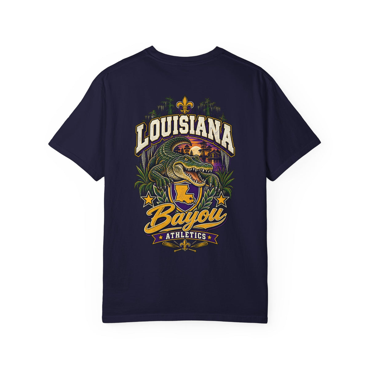 Louisiana Bayou Athletics Unisex Comfort Color 1717 Streetwear Graphic Tee